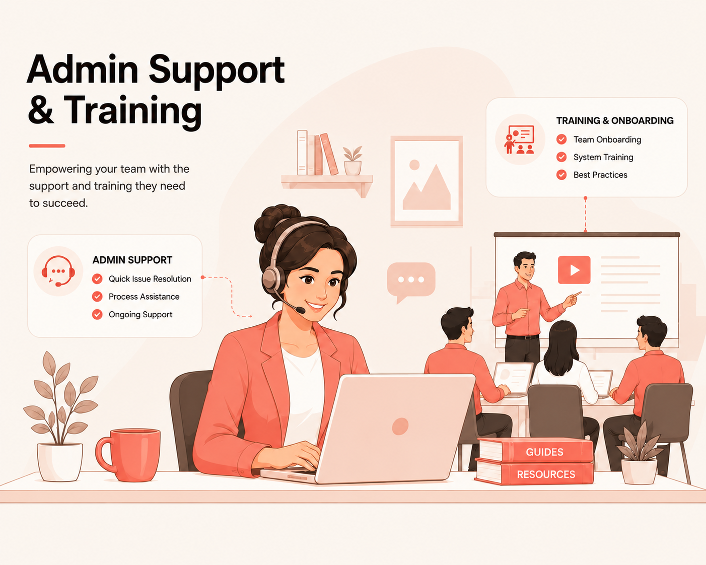 Admin support and team training